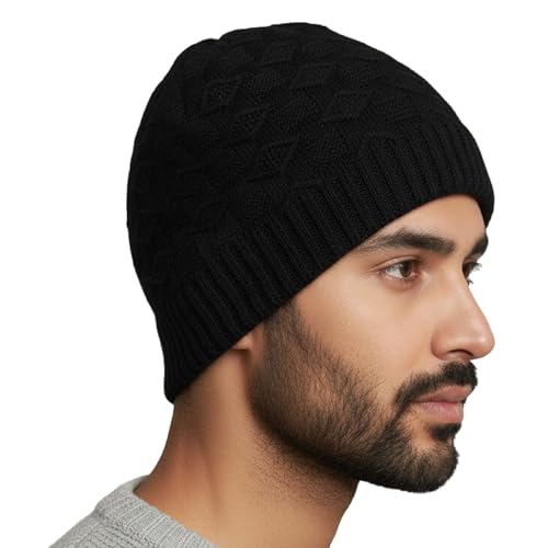 Lifelong Beanie Cap for Men | Woolen Winter Cap for Men & Women | Thermal Wear Beanie | Stylish Soft Winter Cap for Boys & Girls | Warm Woollen Head Cap || Black Lifelong Beanie Cap for Men | Woolen Winter Cap for Men & Women | Thermal Wear Beanie | Stylish Soft Winter Cap for Boys & Girls | Warm Woollen Head Cap || Black