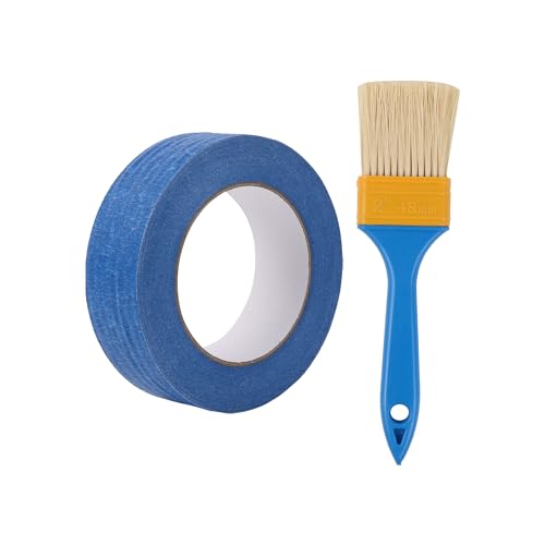 BQLZR 2 pennelli professionali per pittura acrilica, 5,1 cm, con nastro da pittore, 50 m