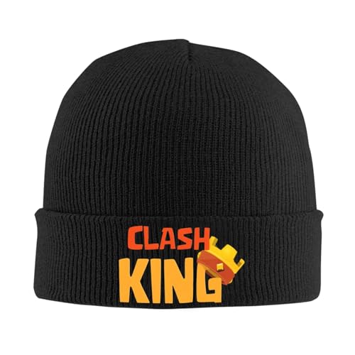 Bonnet tricoté unisexe Clash King en maille élastique pour hiver