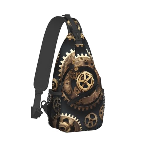 Bolso bandolera Steampunk con engranajes, para viajes y senderismo miniatura 2