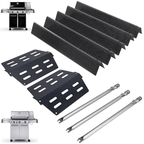 Genesis 300 310 Grill Parts Kit for Weber Genesis E330 E310 S310 E320 S330 S320 EP330 EP310 Parts Genesis Burner Tube 7621 Flavorizer Bars Heat Deflector Porcelain Steel Grill Parts 7622 62752