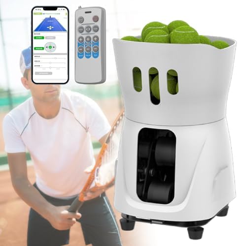 Tennis Ball Machine - Professional Automatic Ball Launcher with Remote, Smart Control, 65+ Ball Hopper