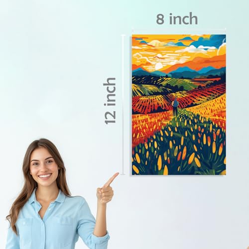 Image of SiddArtify Vibrant Sunset Landscape Art Print Set - Sticker - 8x12 Inch - Pack of 6 Wall Room Decoration art Poster Prints