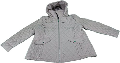 London Fog Ladies Size Small Full Zip Quilted Design Winter Coat w/Hood Khaki