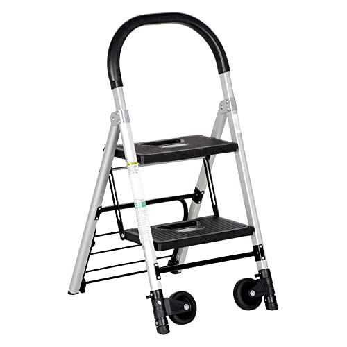 Escalera de 2 peldaños con carro de mano combo miniatura 1