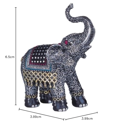 George S. Chen Imports SS-G-88051 Black Thai Elephant with Trunk Raised Collectible Figurine Statue