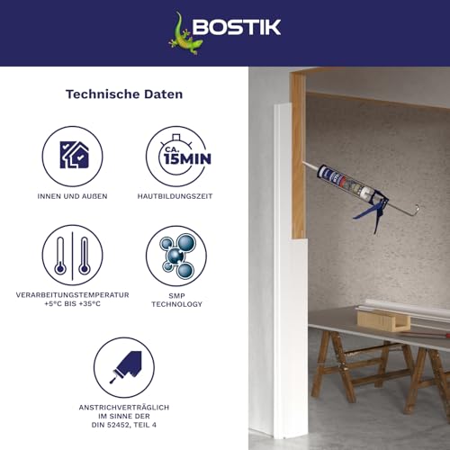 BOSTIK H751 Supergrip Xtrem Weiß – Hybridklebstoff Für Innen-und Außenbereich, Extreme Haftkraft, 450g