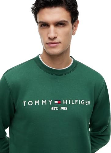 Tommy Hilfiger Herren Sweatshirt Tommy Logo ohne Kapuze, Grün (Street Green), S – Ansicht 3
