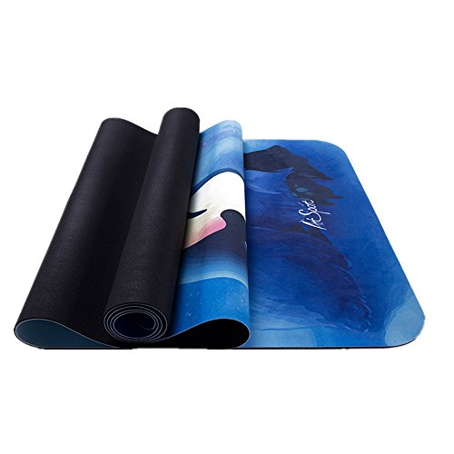 Wuxingqing Pilates Gymnastics Fitness Yoga Mat Yoga Mat Slip 4 Mm Thick Rubber Environmentally Friendly Family Workout Pilates Fitness Gym Workout Free Belt Best for Men Women