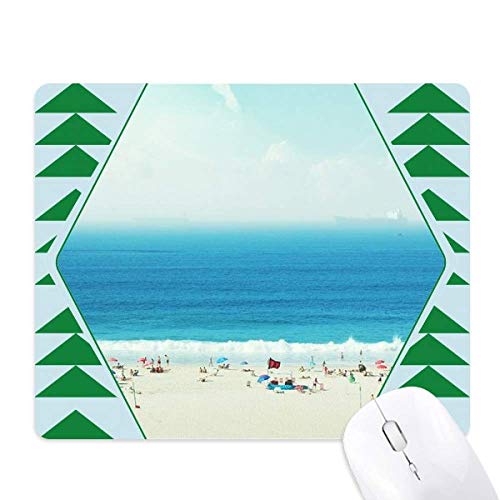 Tapis de souris ocean sand beach caoutchouc durable motif pin vert texturé