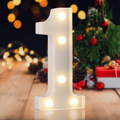 SKYPHAROS LED Marquee Numbers 0-9 Light Up Letters Battery Powered LED Letter Lights for Birthday Party Christmas Night Home Bar Graduation Wedding Decoration(1)