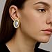 Hpoewre Chunky Two Tone Earrings for Women, Textured Thick Geometric Stud Earrings, Vintage Mix Color Women's Earrings, Hypoallergenic Fashion Jewelry Gift (Oval)