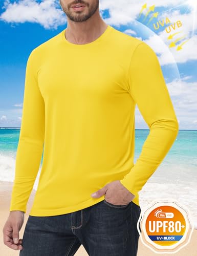 KEFITEVD Men's UPF 80+ Sun Shirts Long Sleeve UV SPF Shirts Quick Dry Lightweight Rash Guard Polyester Swim T-Shirt3