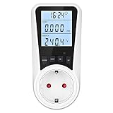 DEWENWILS Stromzähler für Steckdose, Dual Rate Strommessgerät, Energiekostenmessgerät, Stromverbrauch Messgerät mit LCD Bildschirm Hintergrundbeleuchtung, Überlastschutz und Kindersicherung, 16A/3680W