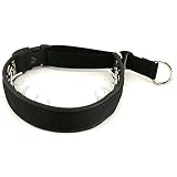 1" Wide Keeper Collar Hidden Prong with snap - Black (14")