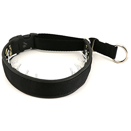 1" Wide Keeper Collar Hidden Prong With Snap - Black (14") #TOP11