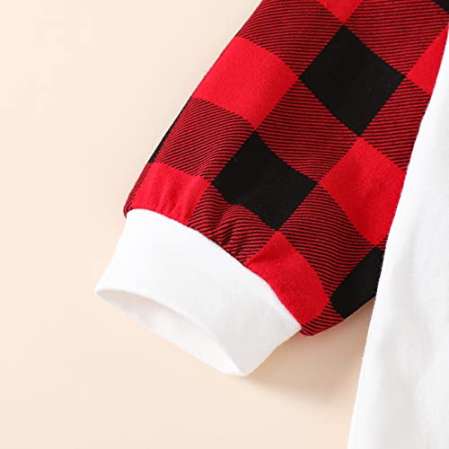 Baby Girl Boy Christmas Clothes Crewneck Sweatshirt Romper Long Sleeve Deer Santa Pullover Oversized Sweater Top (White,0-3 Months) #TOP4