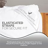 Luxury Natural GOOSE Feather With 15% Super Soft Warm Down Mattress Topper Bed Enhancer Overlay | 100% Cotton Casing, Elasticated Straps for secure Fit Double - Image 5