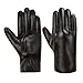 Produktbild MaxW Winter Herren Leder Handschuhe Schwarz Schafsfell Handschuhe Fahren Radfahren Draußen Arbeit Fausthandschuhe Verdicktes Kunstfell Futter L