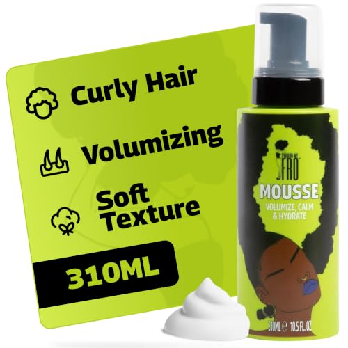 Pardon My Fro Hair Mousse - Lightweight Styling Foam for Curly Hair, Volumizing, Frizz Control,...