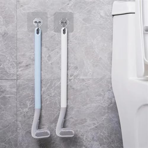 Brosse de toilette murale blanche avec support suspendu sans angle mort - 6