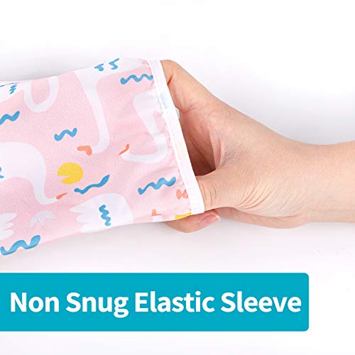 3 Pcs Long Sleeved Bib Set | Baby Waterproof Bibs With Pocket Bundle | Toddler Bib With Sleeves And Crumb Catcher | Stain And Odor Resistance Play Smock Apron - Pack Of 3 | 6-24 Months #TOP4