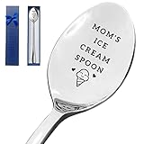 HSSPIRITZ Mom's Ice Cream Spoon Funny Engraved Stainless Steel Spoon Ice Cream Lovers Gifts for Women,Mmom Gift from Daughter Son Best Birthday Valentine Mother's Day Christmas Thanksgiving Gift