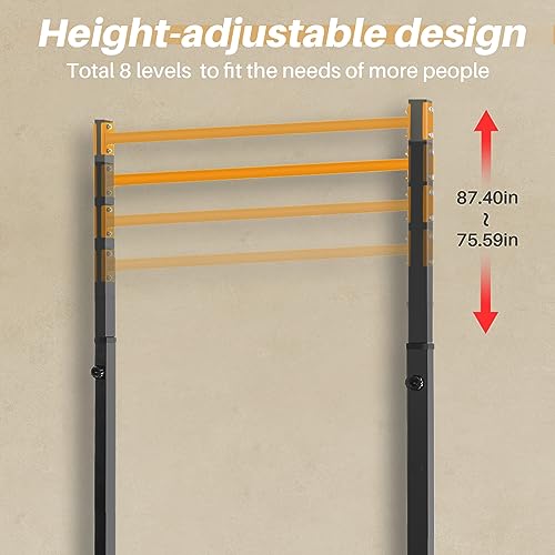 Image of Bongkim Power Tower Portable Pullup Bar Station, Pull Up Bar for Home Gym, Pull Up Tower Station 330LBS (Orange)