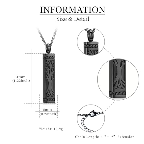 shajwo Tree of Life Cremation Jewelry Urn Necklaces for Ashes for Women Men Cube Memorial Human Ashes Jewelry2