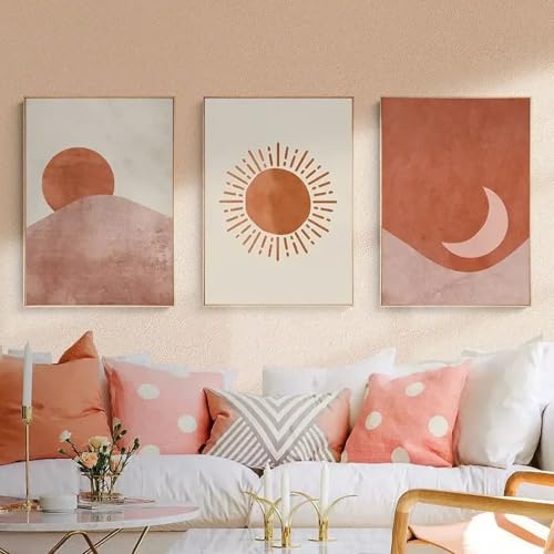 Toile bohème soleil lune pour une chambre parentale zen et salon cocooning TONGYINLI