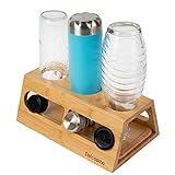 GEEIGNETE FLASCHEN - Die Größe des Sodastream Flaschenhalter beträgt 28 x 17 x 11 cm. Flaschenmund: 6.5cm. Geeignet für die meisten marken von sodaflaschen, für z.B. Sodastream crystal, Power, Easy, Fuse Emil flaschen, HoneyHolly.