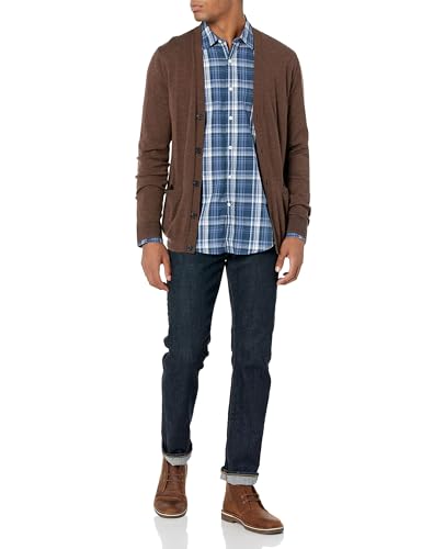 Image of Amazon Essentials Men's Regular-Fit Long-Sleeve Casual Poplin Shirt, Button Front, Business Casual, Collared