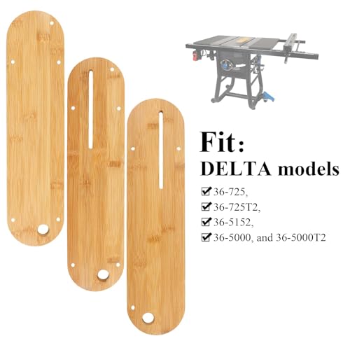 3 Pcs Zero Clearance Inserts Fit with Delta 36-725, 36-725T2, 36-5152, 36-5000, 36-5000T2 Table Saws with Riving Knife Slot - Thumbnail 4