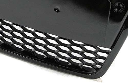 Front Grill Compatible with Audi A6 C6 RS-Type Saloon Avant 2004 2005 2006 2007 2008 RS-34 Front Central Sport Grill Honeycomb Mesh Grille Glossy Black