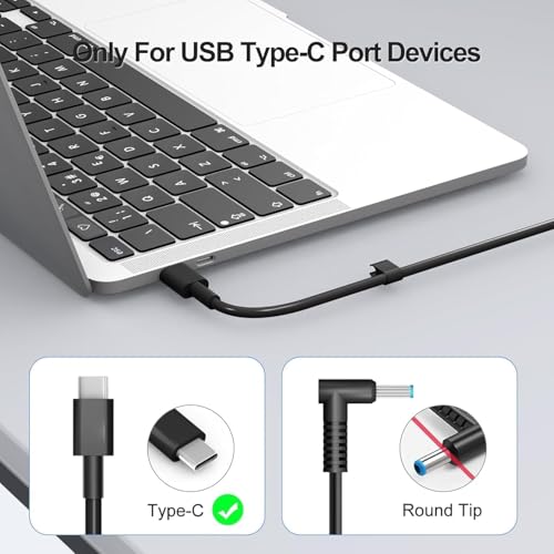 Image of 65W Type C USB C Laptop Charger Compatible with Dell Latitude Computer 5530 5420 5430 5520 5540 7430 7420 7440 7340 7530 7330 7320,Inspiron 14 7425 16 7620 XPS 2in1 Chromebook 3100 (De 65W Type C)
