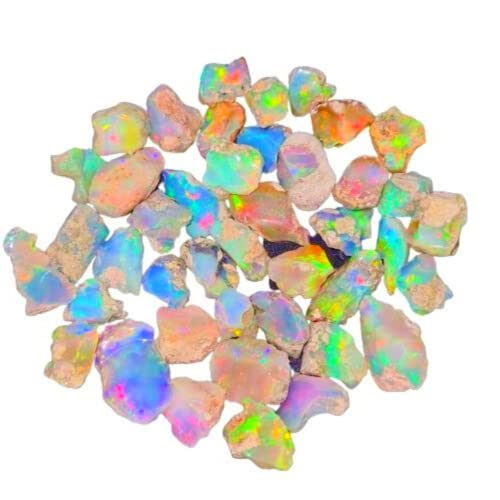 JAI GEMS 100 Cts Of Ethiopian Opals Raw Rough Aaa Quality-10-15mm | Uncut Opals | Raw Real Opal Crystals