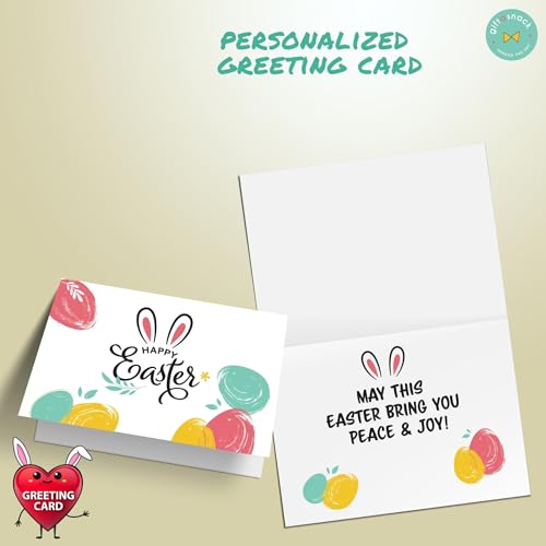 Image of Gift A Snack - Easter Candy Filled Egg & Bunny - Snack Box Variety Pack Care Package + Greeting Card (40 Count) Sweet Treats Gift Basket, Candies Chips Crackers Bars - Office Food Assortments