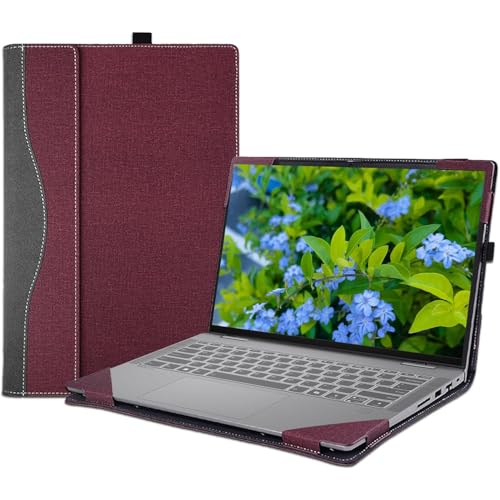 Housse Lenovo IdeaPad 5 14" en cuir PU rouge vin : protection 2 en 1 élégante