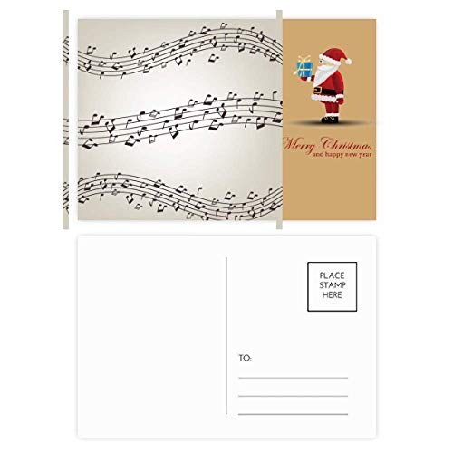 Cartes postales musique noire Père Noël idée cadeau de table originale pour mélomanes