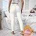 Fleece-Lined Leggings for Women Soft Casual High Waist Cashmere Thermal Leggings Warm Comfy Thick Workout Athletic Baggy Pants Y2k Fashion Winter Stretchy Running Winter Pants for Women White S