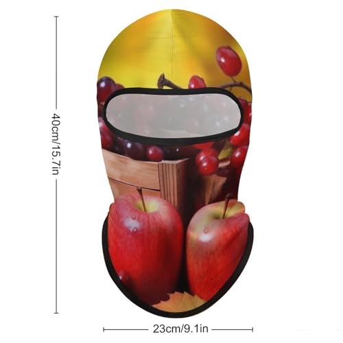 Balaclava para hombre y mujer con diseño de hojas rojas de otoño y frutas, máscara facial protectora contra el sol, transpirable y de cobertura total para senderismo, ciclismo, correr y conducir miniatura 2
