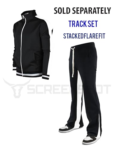 SCREENSHOT Track Pants 3202 Mens Streetwear Premium Stacked Flare Fit Urban Track Pants Workout Athletic Bottoms4