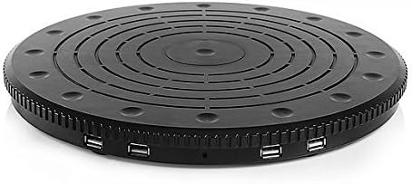 Charging Dock Station for Multiple Devices 4-Port USB 2.0 Hub Adapter Splitter Extender w/ 360° Rotation Swivel Base for Smart Phones, Tablets, Monitors, Laptop, iMac, MacBook, TV's