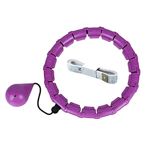 Pterygoid Smart Hula Ring Hoop,Weighted Weighted Hula Circle, 24 Detachable Knots With Auto-Spinning,Abdomen Fitness with Ball for Adults and Teenage Exercising,Purple Cover