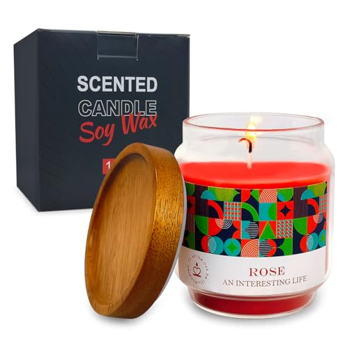 Red-Rose-Scented-Candle-Gift-Set-for-Women-Large-16oz-Highly-Aromatherapy-Glass-Jar-Candle-for-Christmas-Home-Party-Gathering-Relaxing-Ambience-Decoration-90-Hours-Burn-Time