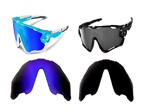 Image of Galaxy Replacement Lenses for Oakley Jawbreaker Sunglasses Black /Blue Color Polarized 100% UVAB