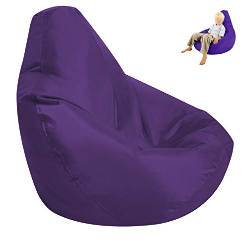 Pouf contenitore per fagioli giocattolo per bambini e adulti, impermeabile, sedia contenitore per fagioli con cerniera, senza imbottitura, per interni ed esterni (Viola , 75x85 cm (29.52 'x33.46') )