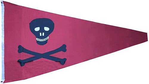 Pirate Yacht Club Burgee 1898 2'x3' Rough Tex 100D Banderín de bandera de poliéster con ojales (cabecera negra) - Novedades alternativas