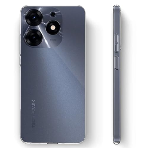 Image of Fashionury Crystal Clear Case for Tecno Spark 10 Pro | Yellowing Resistance | Transparent TPU Silicone | Raised Camera Lips | Slim Transparent Cover