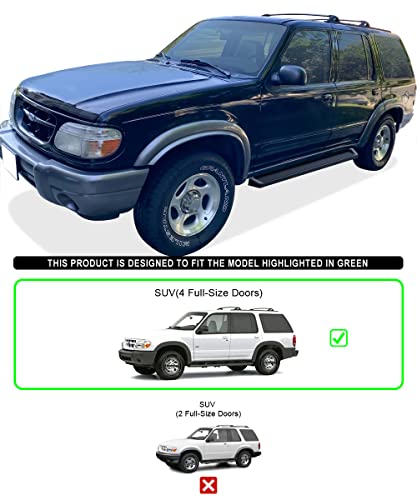 Estribos APS Premium 6in negros para Ford Explorer 95-01 miniatura 2